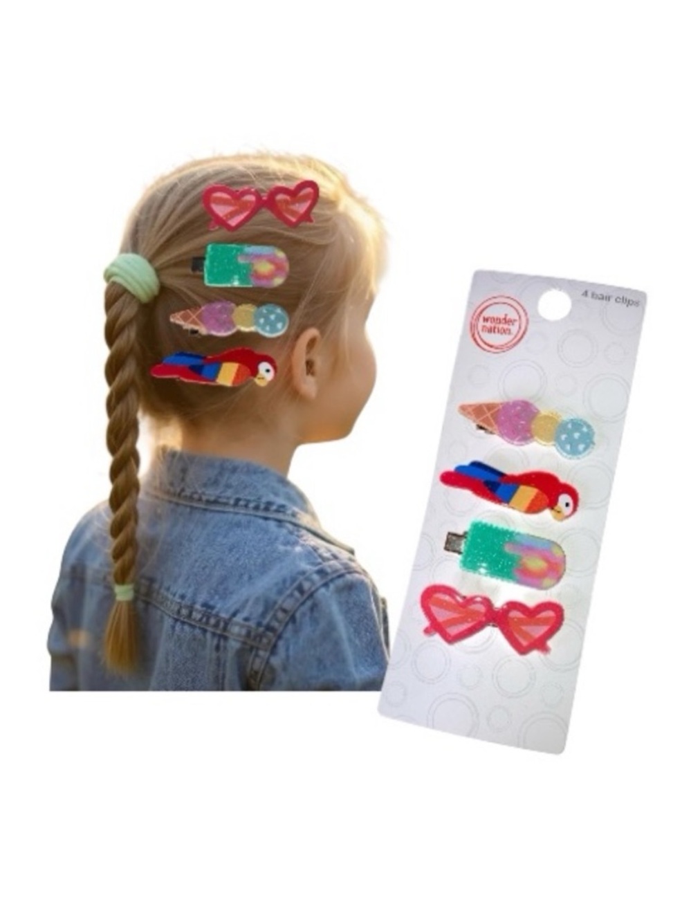 Wonder Nation Summer Fun Multi Design Hair Clips